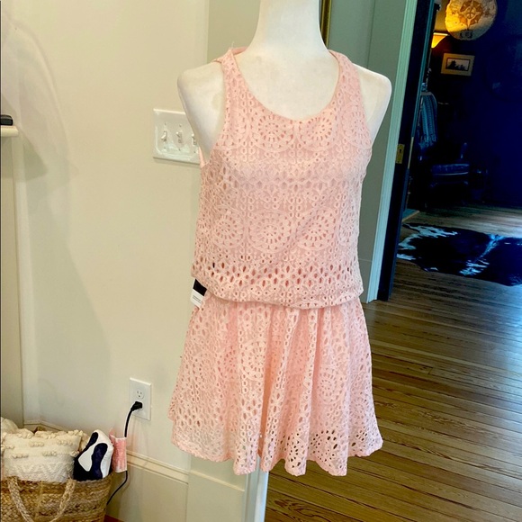 Everly Dresses & Skirts - Everly from Dress Up 2 pc pink eyelet top and skirt! Size Medium!! Skirt NWT!